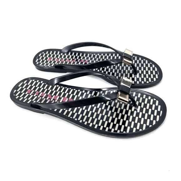 COACH Landon Black Thong Flip Flop Sandals - Picture 1 of 8